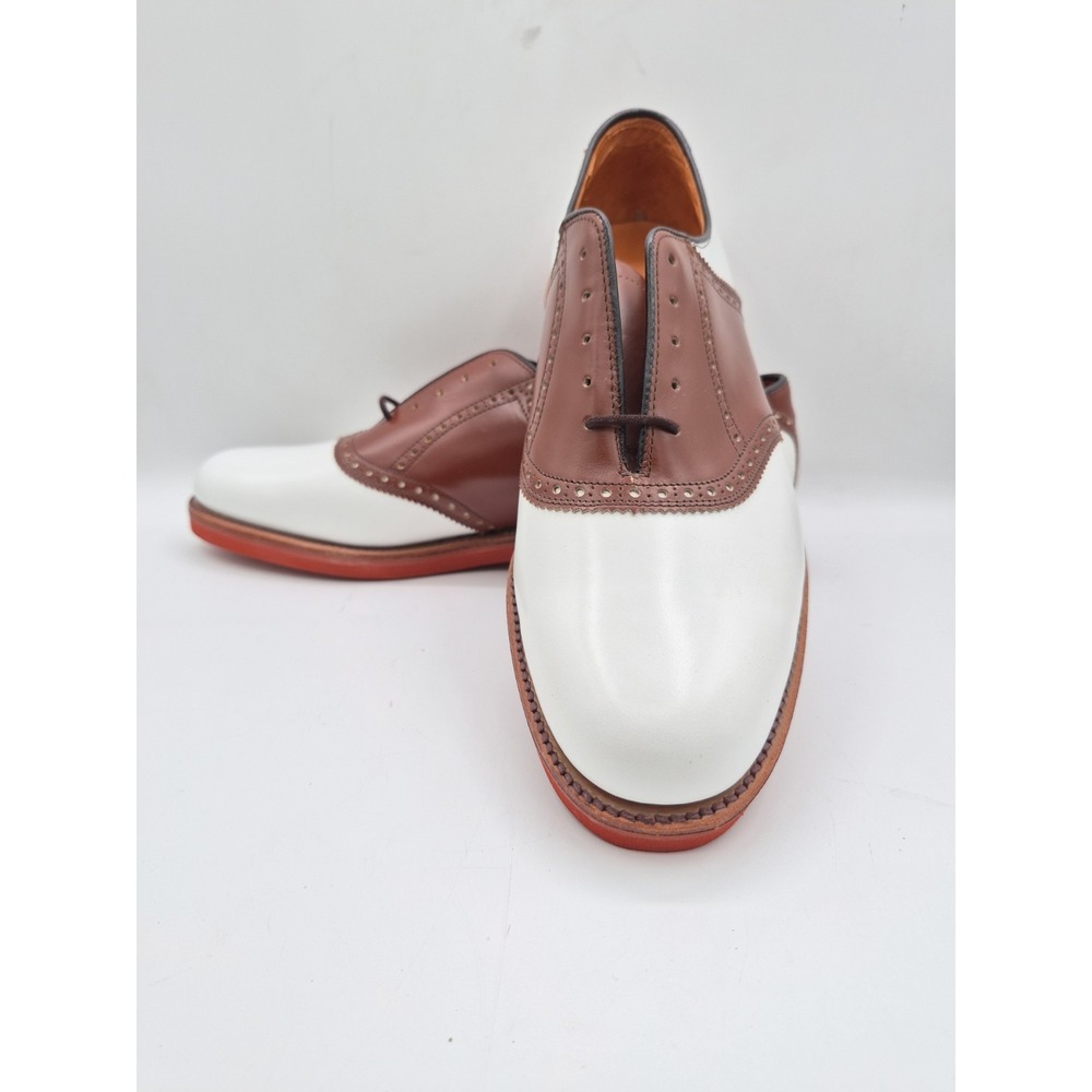 New Barrie Ltd Mens Saddle Oxford Dress Shoes 9.5 C Brown White USA